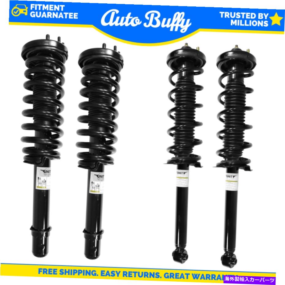 サスペンション Unity 4PCフロント左＆リアストラットとコイルスプリングアセンブリ、ホンダ、アキュラ Unity 4pc Front Left & Rear Struts and Coil Spring Assembly for Honda, Acura【並行輸入品】
