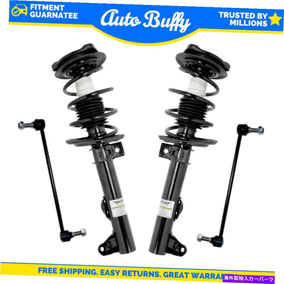 サスペンション Unity 4PCSフロントストラットとコイルスプリングアセンブリ +ベンツC230用のスウェイバー UNITY 4pcs Front Strut And Coil Spring Assembly + Sway Bars for Benz C230【並行輸入品】