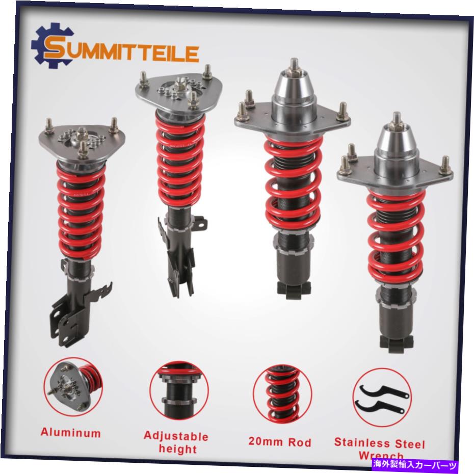 サスペンション 4PCS 2005-2010 SCION TC調整可能なフロントおよびリアコイルオーバーサスペンションキット 4PCS Front & Rear Coilover Suspension Kit For 2005-2010 Scion tC Adjustable【並行輸入品】
