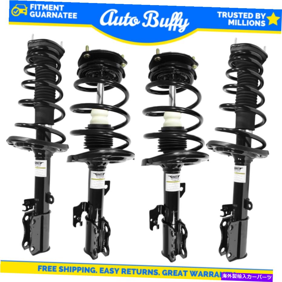 サスペンション Unity 4PCフロント＆リアの左ストラットとコイルスプリングアセンブリ、レクサス Unity 4pc Front & Rear Left Strut and Coil Spring Assembly for Toyota, Lexus【並行輸入品】