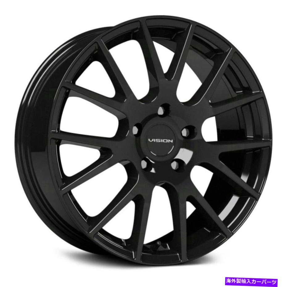 ホイール 4本セット Vision 18 Hellionホイール16x7(38、5x114.3、73.1)4のブラックリムセット Vision 18 HELLION Wheels 16x7 (38, 5x114.3, 73.1) Black Rims Set of 4【並行輸入品】|Us Custom Parts Shop USDM