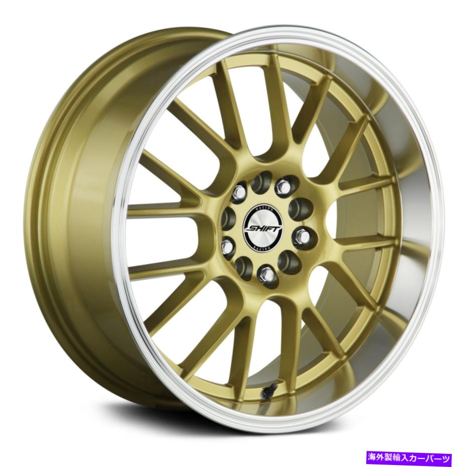 ホイール　４本セット シフトクランクホイール17x7.5（30、4x100、73.1）4のゴールドリムセット Shift CRANK Wheels 17x7.5 (30, 4x100, 73.1) Gold Rims Set of 4【並行輸入品】