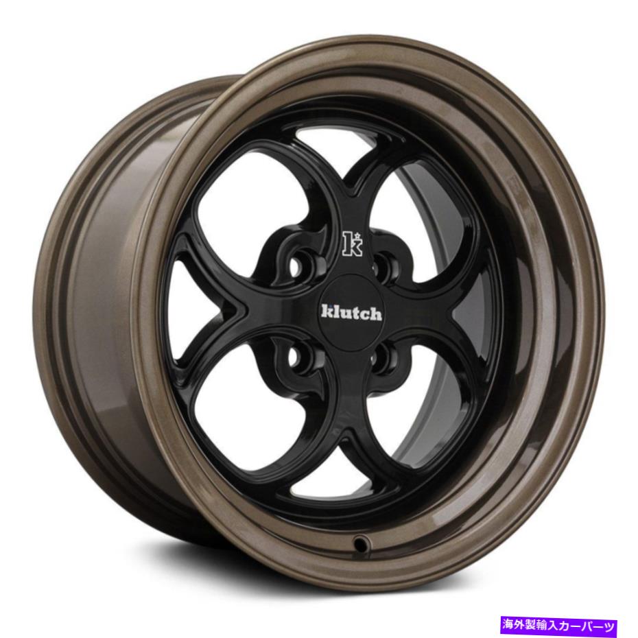 ホイール　４本セット Klutch SL2ホイール15x8.5（17、4x100、73.1）4のブラックリムセット Klutch SL2 Wheels 15x8.5 (17, 4x100, 73.1) Black Rims Set of 4【並行輸入品】