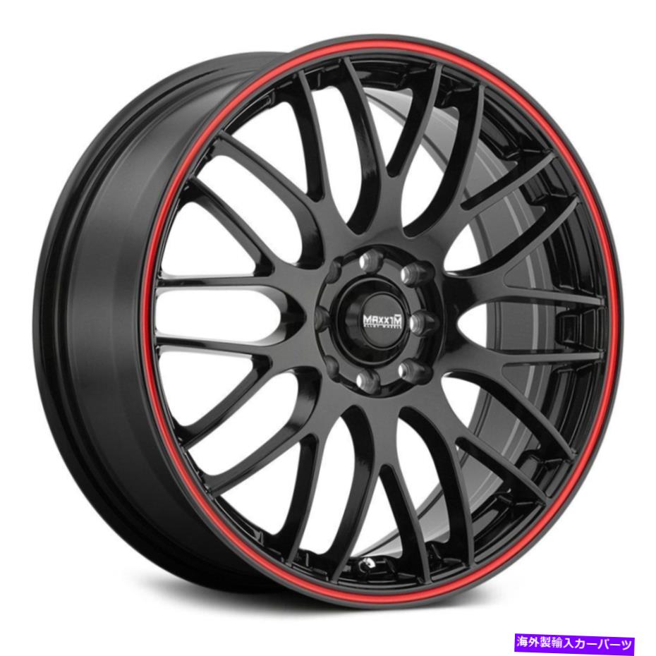 ホイール　４本セット Maxxix Maze Wheels 17x7（40、5x114.3、73.1）4のブラックリムセット Maxxim MAZE Wheels 17x7 (40, 5x114.3, 73.1) Black Rims Set of 4【並行輸入品】