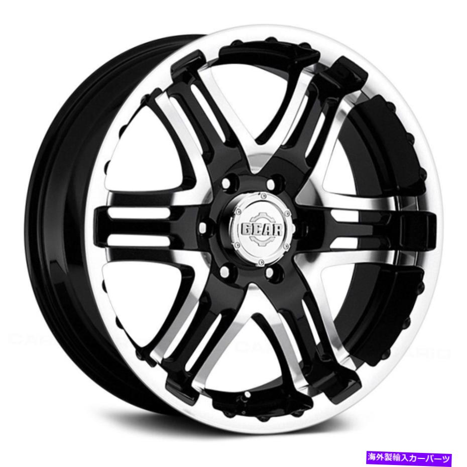 ホイール　４本セット ギアアロイ713mダブルポンプホイール16x8（0、8x165.1、130.18）4のブラックリムセット Gear Alloy 713M DOUBLE PUMP Wheels 16x8 (0, 8x165.1, 130.18) Black Rims Set of 4【並行輸入品】