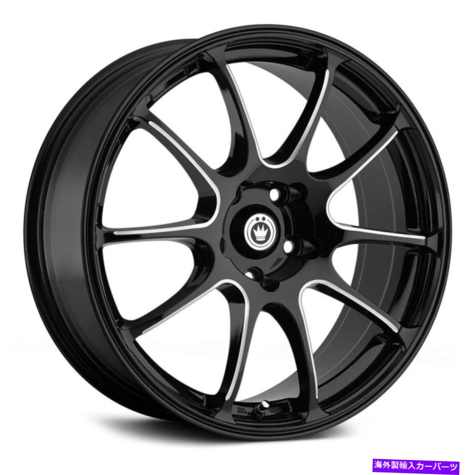 ホイール　４本セット Konig Illusion Wheels 17x7（40、5x114.3、73.1）4のブラックリムセット Konig ILLUSION Wheels 17x7 (40, 5x114.3, 73.1) Black Rims Set of 4【並行輸入品】