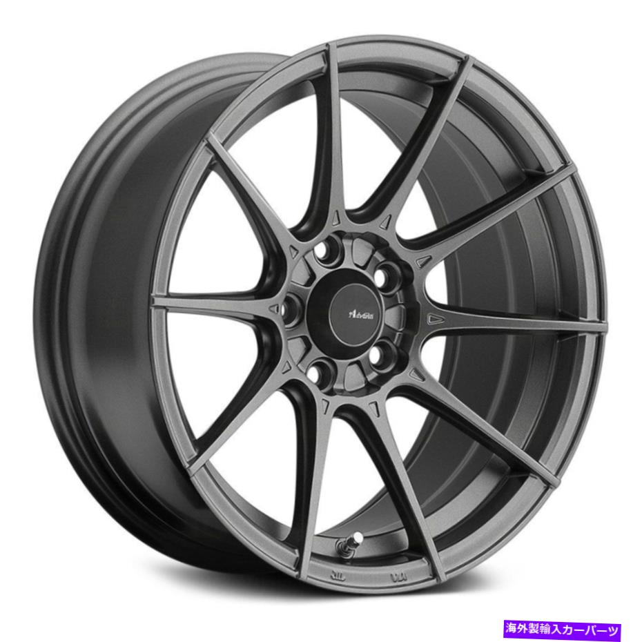 ホイール　４本セット Advanti Racing Storm S1ホイール15x8（25、4x100、73.1）4の灰色のリムセット Advanti Racing STORM S1 Wheels 15x8 (25, 4x100, 73.1) Gray Rims Set of 4【並行輸入品】