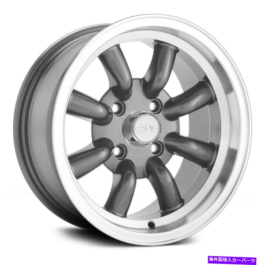 ホイール　４本セット Konig Rewind Wheels 15x7（40、4x100、73.1）4のグラファイトリムセット Konig REWIND Wheels 15x7 (40, 4x100, 73.1) Graphite Rims Set of 4【並行輸入品】