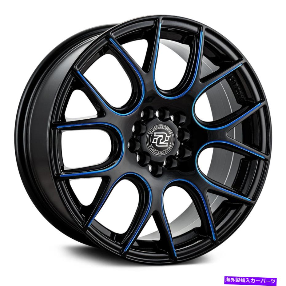 ホイール　4本セット ドラッグコンセプトR-15ホイール17x7.5（40、5x114.3、73.1）4のブラックリムセット Drag Concepts R-15 Wheels 17x7.5 (40, 5x114.3, 73.1) Black Rims Set of 4画像