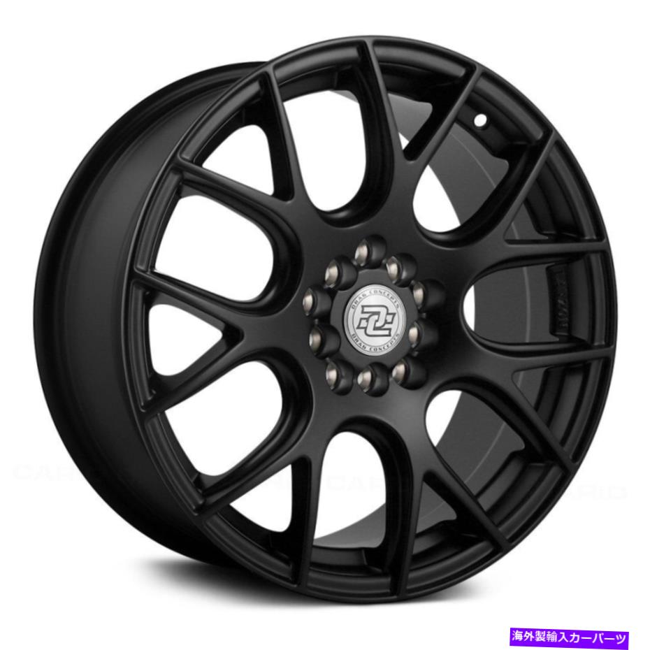 ホイール　4本セット ドラッグコンセプトR-15ホイール17x7.5（40、5x114.3、73.1）4のブラックリムセット Drag Concepts R-15 Wheels 17x7.5 (40, 5x114.3, 73.1) Black Rims Set of 4画像