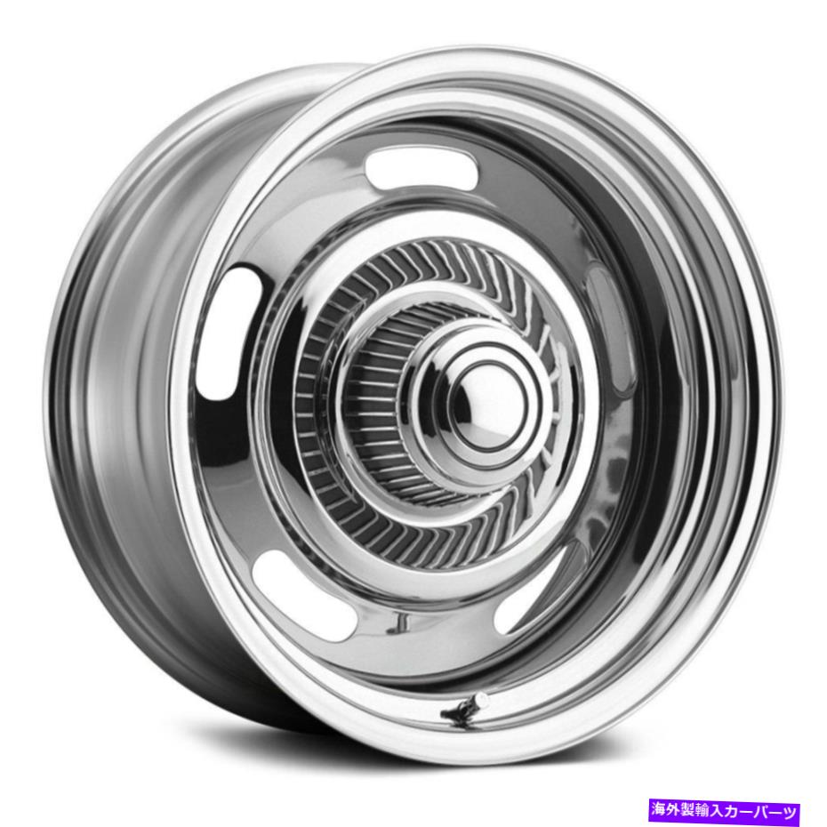 ホイール　４本セット ビジョン57ラリーホイール15x8（-6、5x127、81.7）4のクロムリムセット Vision 57 RALLY Wheels 15x8 (-6, 5x127, 81.7) Chrome Rims Set of 4【並行輸入品】