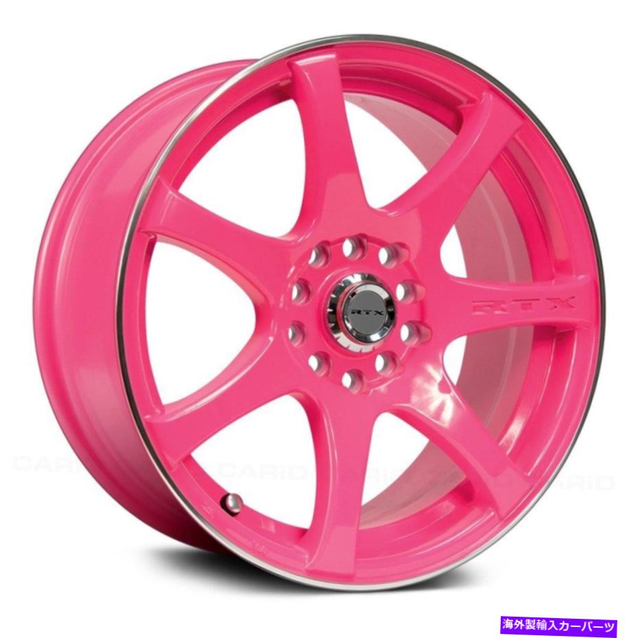 ホイール　４本セット RTXインクホイール15x6.5（40、4x114.3、73.1）ピンクリムセット4 RTX INK Wheels 15x6.5 (40, 4x114.3, 73.1) Pink Rims Set of 4【並行輸入品】