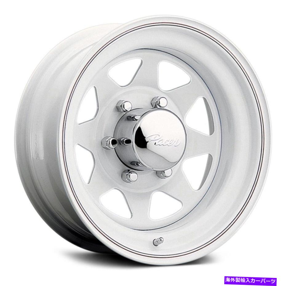 ホイール　４本セット PACER 310Wホイール15x8（-19、6x139.7、108.71）4のホワイトリムセット Pacer 310W Wheels 15x8 (-19, 6x139.7, 108.71) White Rims Set of 4【並行輸入品】｜Us Custom Parts Shop USDM