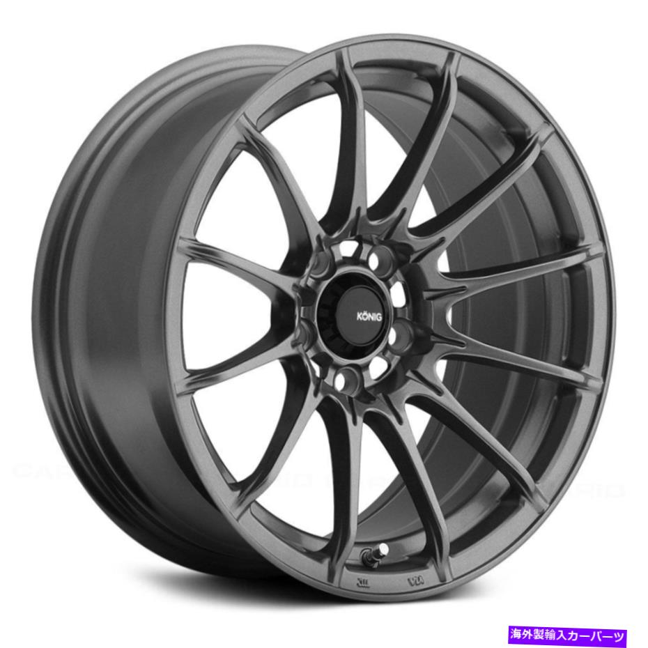 ホイール　４本セット Konig Dialin Wheels 15x7（35、4x100、73.1）4の灰色のリムセット Konig DIAL-IN Wheels 15x7 (35, 4x100, 73.1) Gray Rims Set of 4【並行輸入品】