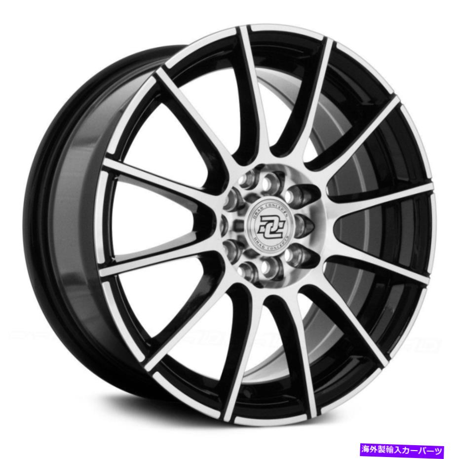 ホイール　４本セット ドラッグコンセプトR-16ホイール16x7（38、5x100、73.1）4のブラックリムセット Drag Concepts R-16 Wheels 16x7 (38, 5x100, 73.1) Black Rims Set of 4【並行輸入品】