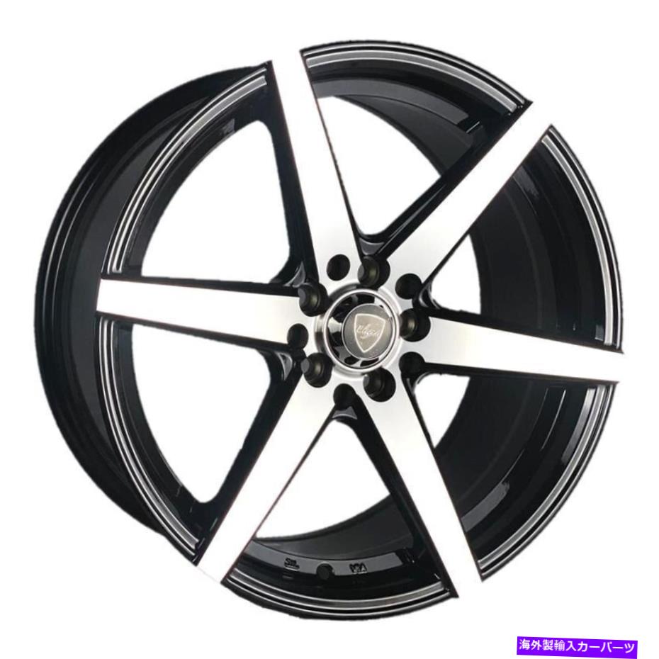ホイール　４本セット エレガントなE002ホイール17x8（35、5x114.3、72.6）4のブラックリムセット Elegant E002 Wheels 17x8 (35, 5x114.3, 72.6) Black Rims Set of 4【並行輸入品】