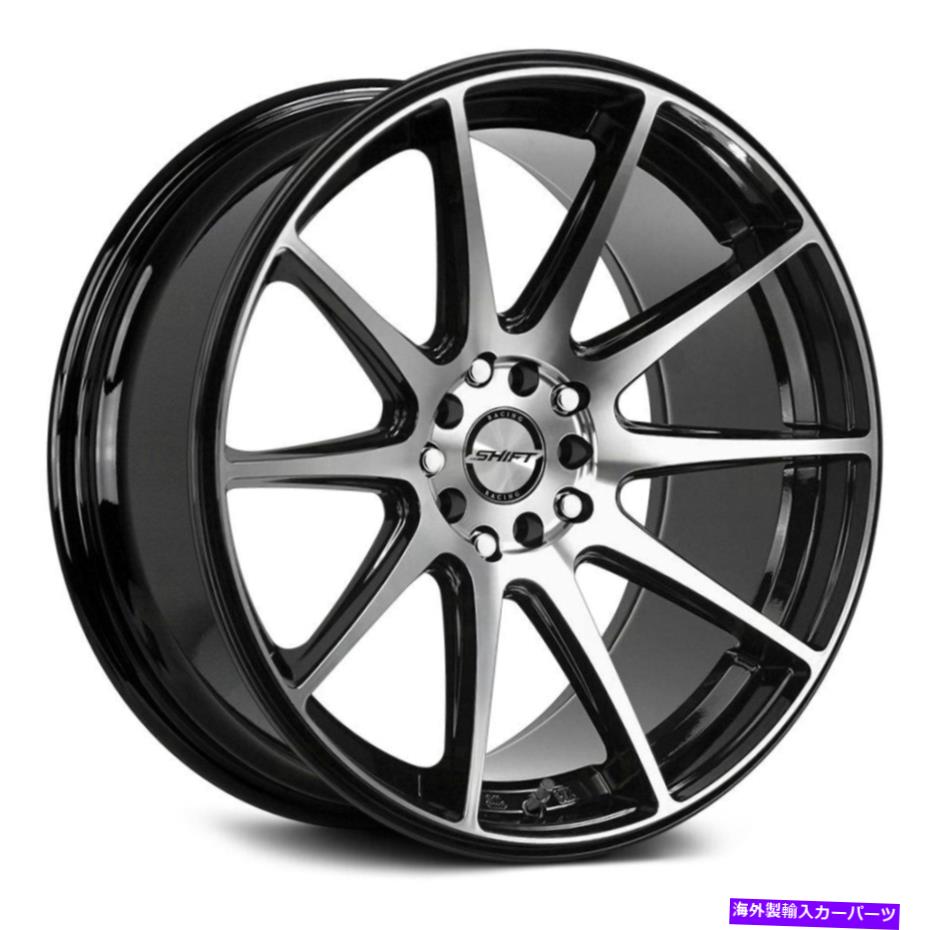 ホイール　４本セット シフトギアホイール18x9（30、4x100、73.1）4のブラックリムセット Shift GEAR Wheels 18x9 (30, 4x100, 73.1) Black Rims Set of 4【並行輸入品】
