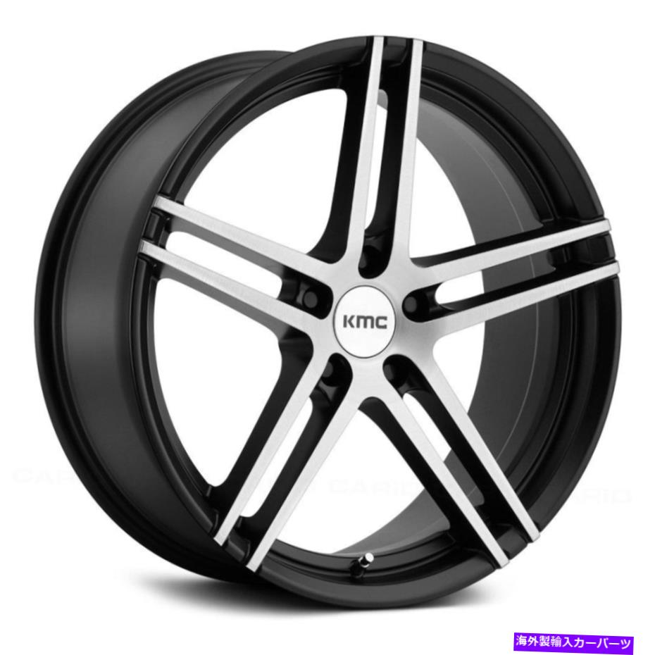 ホイール　４本セット KMC KM703モノフォニックホイール18x9.5（45、5x112、66.56）4のブラックリムセット KMC KM703 MONOPHONIC Wheels 18x9.5 (45, 5x112, 66.56) Black Rims Set of 4【並行輸入品】