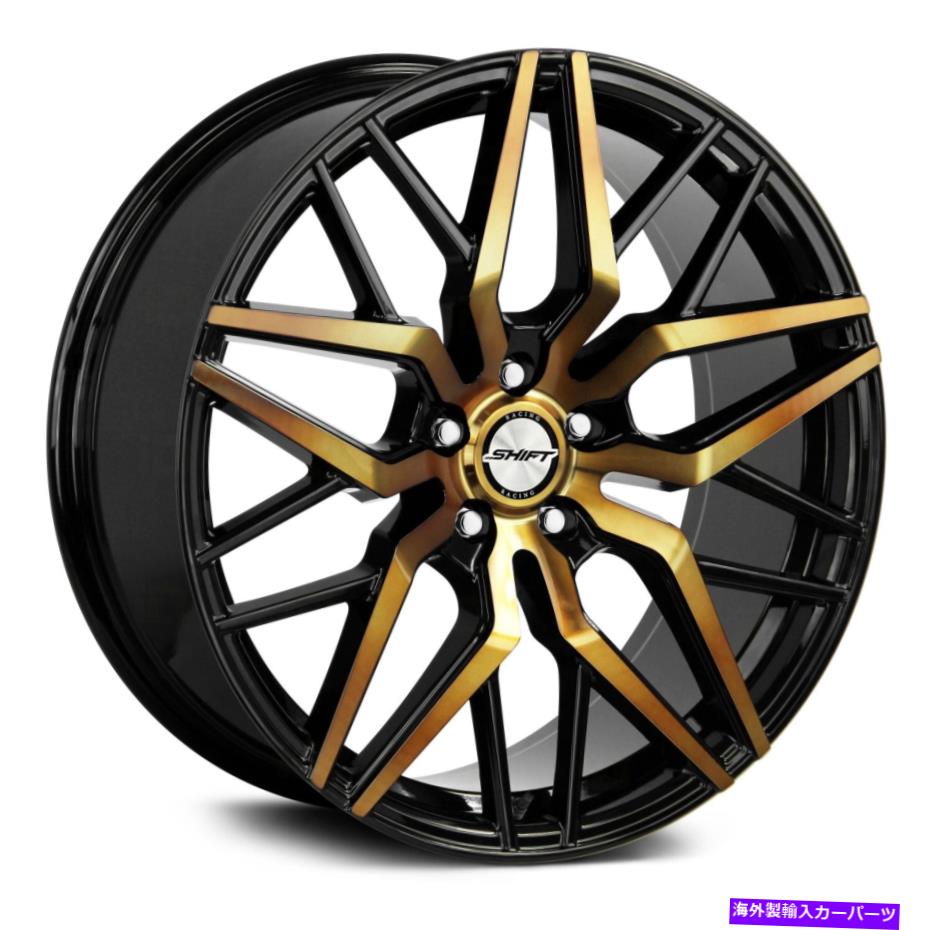 ホイール　４本セット シフトスプリングホイール18x8（35、5x114.3、73.1）4のブラックリムセット Shift Spring Wheels 18x8 (35, 5x114.3, 73.1) Black Rims Set of 4【並行輸入品】