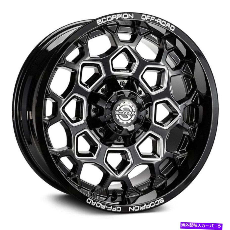 ホイール 4本セット スコーピオンガントレットホイール17x9(-12、6x135、106.1)4のブラックリムセット Scorpion Gauntlet Wheels 17x9 (-12, 6x135, 106.1) Black Rims Set of 4【並行輸入品】|Us Custom Parts Shop USDM