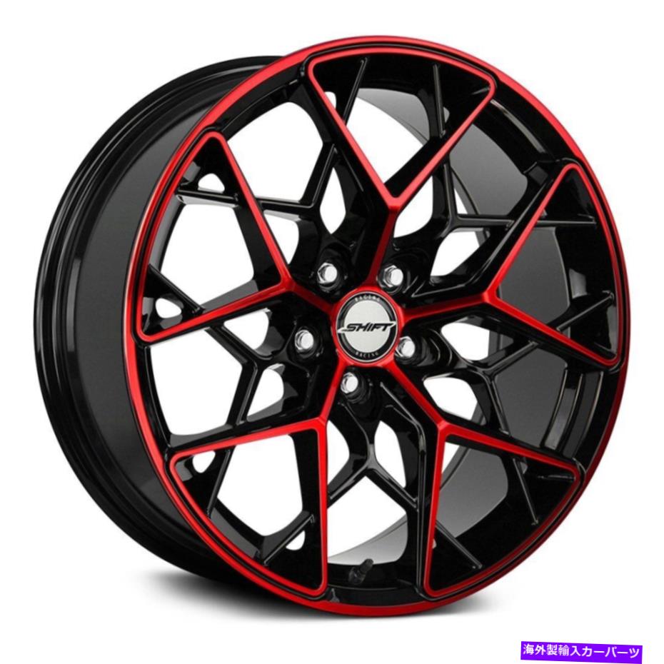 ホイール　４本セット シフトピストンホイール18x8.5（32、5x112、73.1）4のブラックリムセット Shift PISTON Wheels 18x8.5 (32, 5x112, 73.1) Black Rims Set of 4【並行輸入品】
