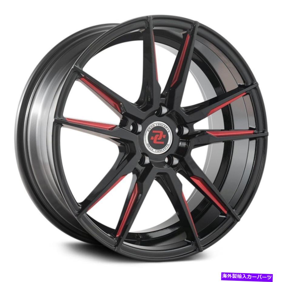 ホイール　４本セット ドラッグコンセプトR-29ホイール18x8（40、5x114.3、73.1）4のブラックリムセット Drag Concepts R-29 Wheels 18x8 (40, 5x114.3, 73.1) Black Rims Set of 4【並行輸入品】