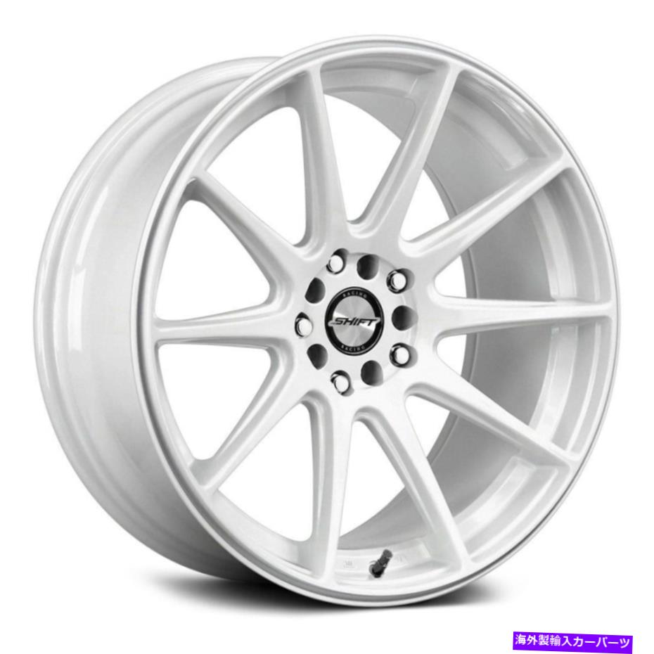 ホイール　４本セット シフトギアホイール18x9（30、5x100、73.1）4のホワイトリムセット Shift GEAR Wheels 18x9 (30, 5x100, 73.1) White Rims Set of 4【並行輸入品】