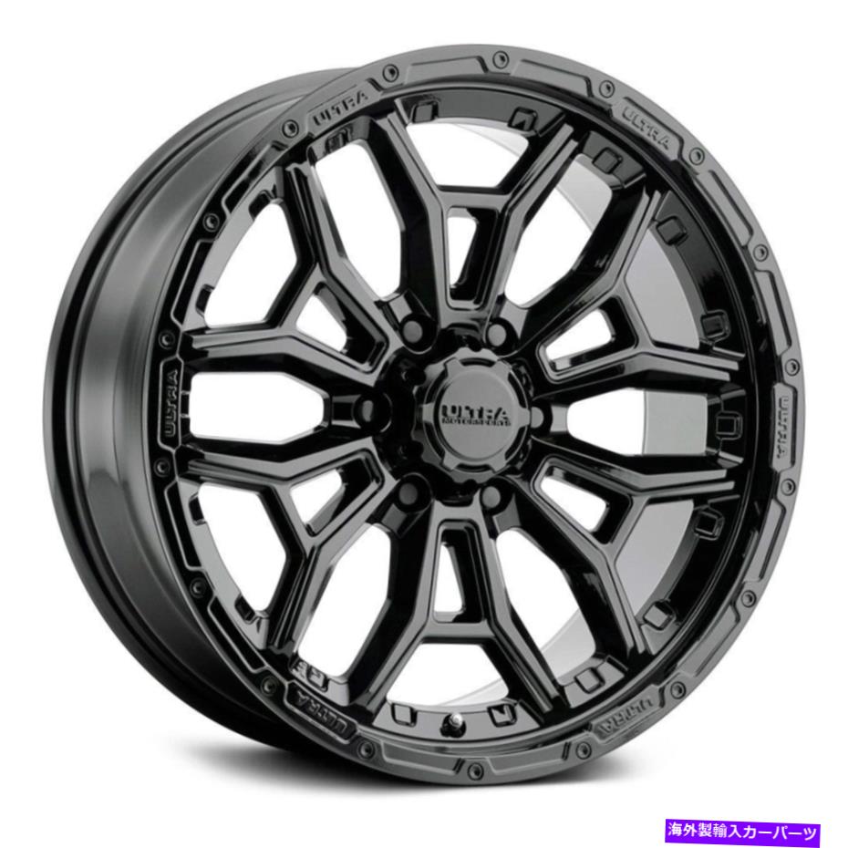 ホイール　４本セット Ultra 126bk Warmonger 6ホイール17x9（18、6x135、87）4のブラックリムセット Ultra 126BK WARMONGER 6 Wheels 17x9 (18, 6x135, 87) Black Rims Set of 4【並行輸入品】
