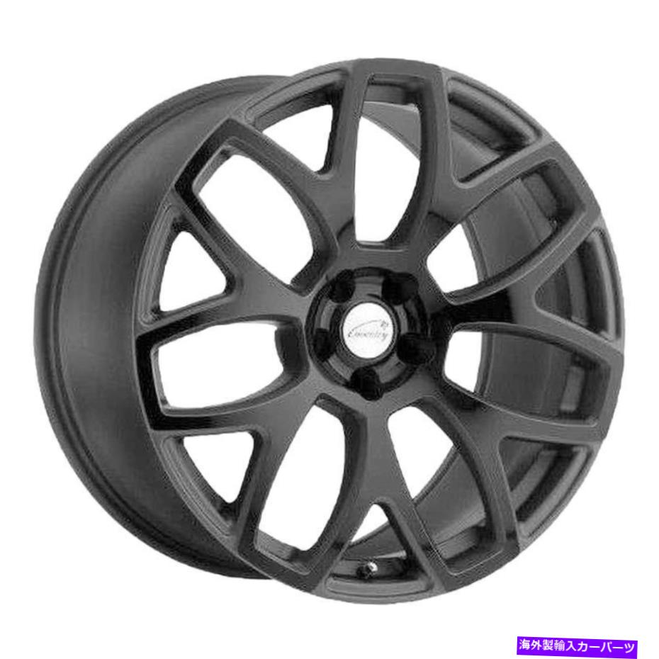 ホイール　４本セット コベントリーホルブルックホイール18x8.5（35、5x108、63.36）4のブラックリムセット Coventry HOLBROOK Wheels 18x8.5 (35, 5x108, 63.36) Black Rims Set of 4【並行輸入品】