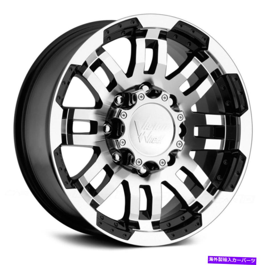 ホイール　４本セット ビジョン375ウォリアーホイール18x8.5（18、6x139.7、106.2）4のブラックリムセット Vision 375 WARRIOR Wheels 18x8.5 (18, 6x139.7, 106.2) Black Rims Set of 4【並行輸入品】｜Us Custom Parts Shop USDM