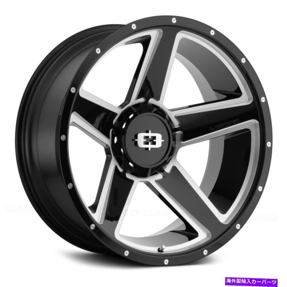 ホイール 4本セット ビジョン390エンパイアトレーラーホイール15x6(0、5x127、83)4のブラックリムセット Vision 390 EMPIRE TRAILER Wheels 15x6 (0, 5x127, 83) Black Rims Set of 4【並行輸入品】|Us Custom Parts Shop USDM