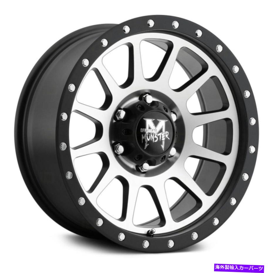 ホイール　４本セット オフロードモンスターM10ホイール17x9（0、6x139.7、106.41）4のブラックリムセット Off-Road Monster M10 Wheels 17x9 (0, 6x139.7, 106.41) Black Rims Set of 4【並行輸入品】