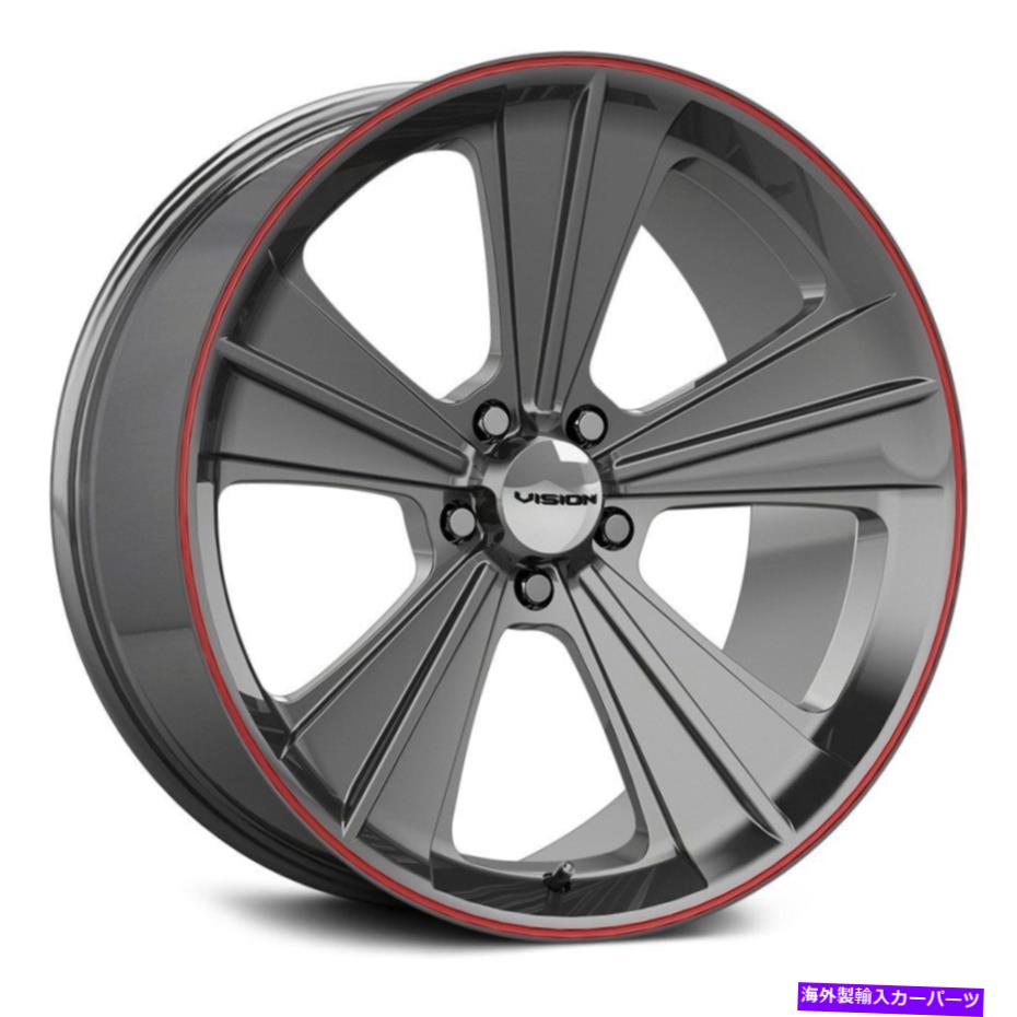 ホイール　４本セット ビジョンミサイルホイール20x11（50、5x114.3、83）4のガンメタルリムセット Vision MISSILE Wheels 20x11 (50, 5x114.3, 83) Gunmetal Rims Set of 4【並行輸入品】