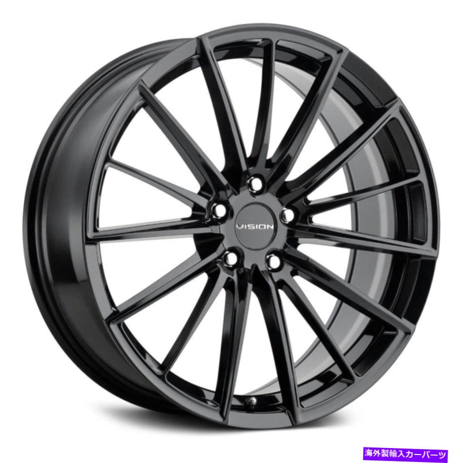 ホイール 4本セット ビジョン473軸ホイール17x8(38、5x114.3、73.1)4のブラックリムセット Vision 473 AXIS Wheels 17x8 (38, 5x114.3, 73.1) Black Rims Set of 4【並行輸入品】|Us Custom Parts Shop USDM