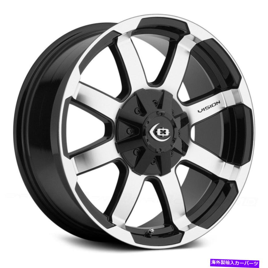 ホイール　４本セット ビジョン413勇気ホイール18x8.5（0、6x139.7、106.2）4のブラックリムセット Vision 413 VALOR Wheels 18x8.5 (0, 6x139.7, 106.2) Black Rims Set of 4【並行輸入品】
