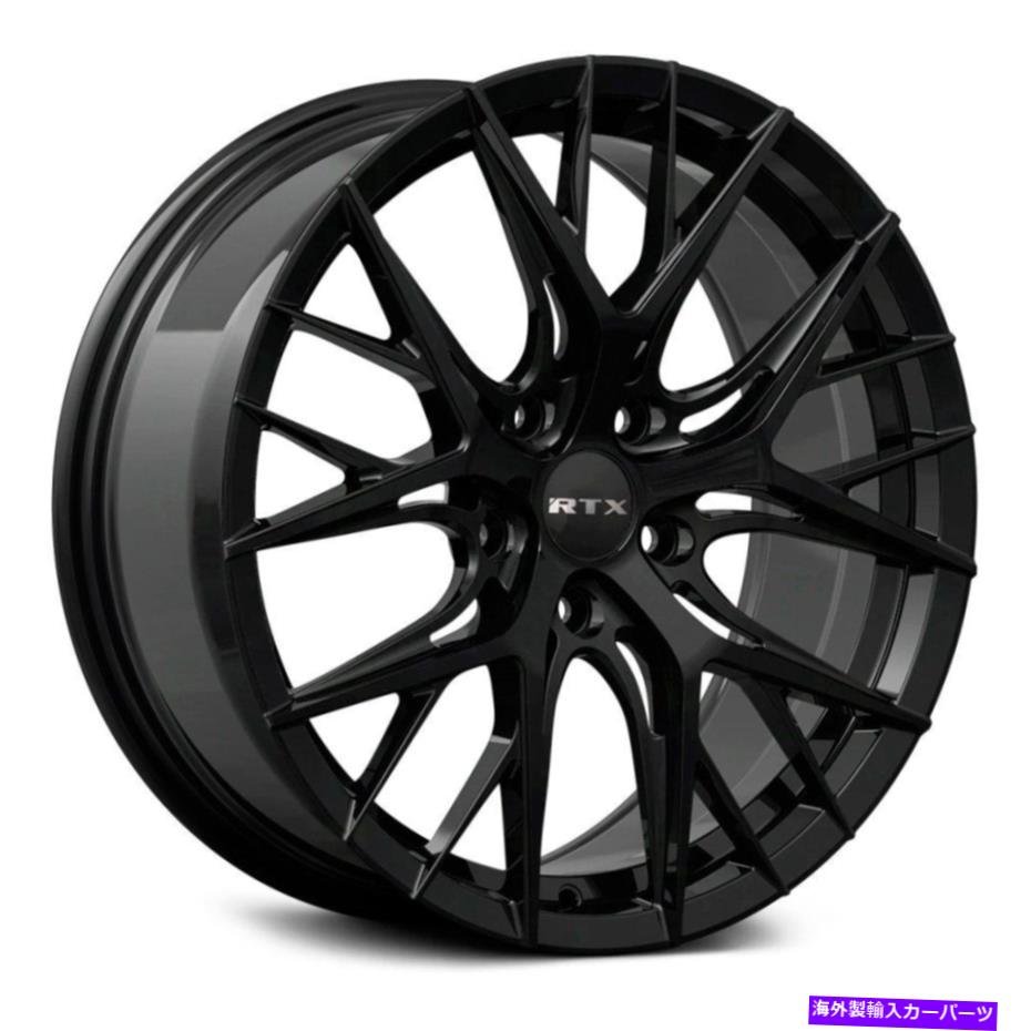 ホイール　４本セット rtx valkyrieホイール18x8（40、5x114.3、73.1）4のブラックリムセット RTX Valkyrie Wheels 18x8 (40, 5x114.3, 73.1) Black Rims Set of 4【並行輸入品】
