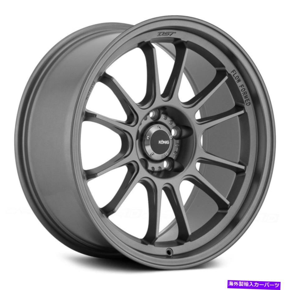 ホイール　４本セット konig hypergramホイール17x8（45、5x114.3、73.1）4の灰色のリムセット Konig HYPERGRAM Wheels 17x8 (45, 5x114.3, 73.1) Gray Rims Set of 4【並行輸入品】