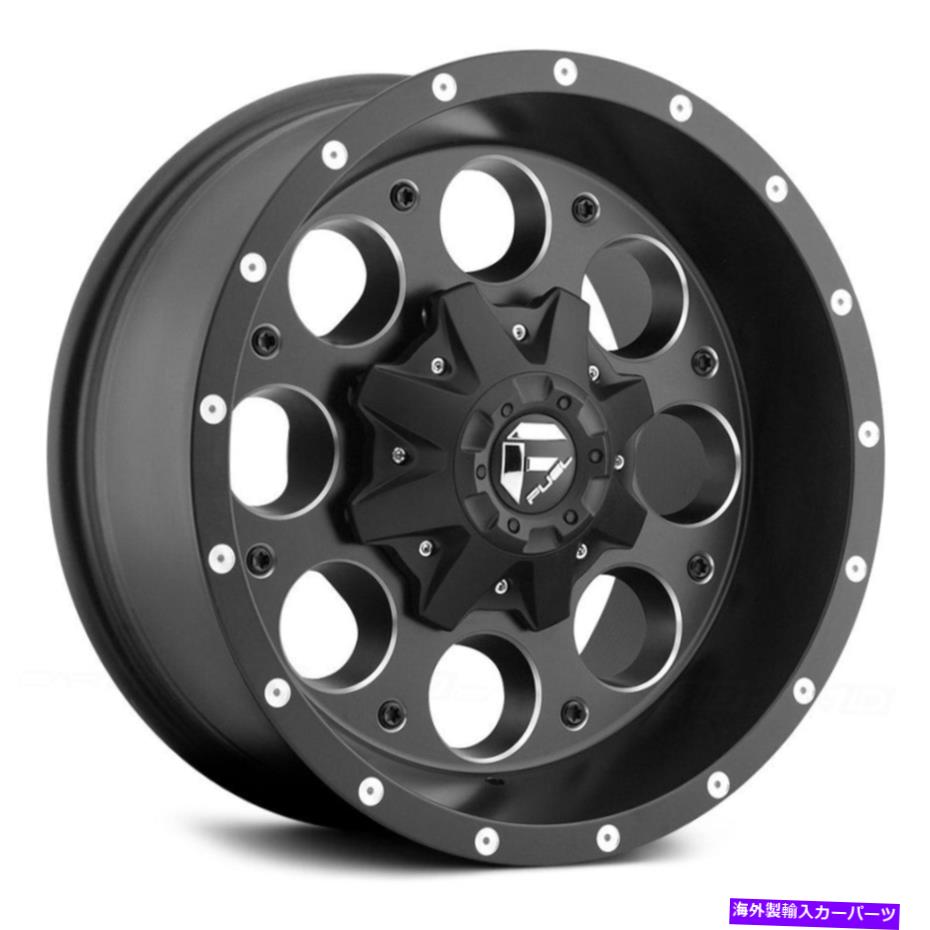 ホイール　４本セット 燃料D525リボルバー1PCホイール15x8（-18、5x114.3、72.56）4のブラックリムセット Fuel D525 REVOLVER 1PC Wheels 15x8 (-18, 5x114.3, 72.56) Black Rims Set of 4【並行輸入品】
