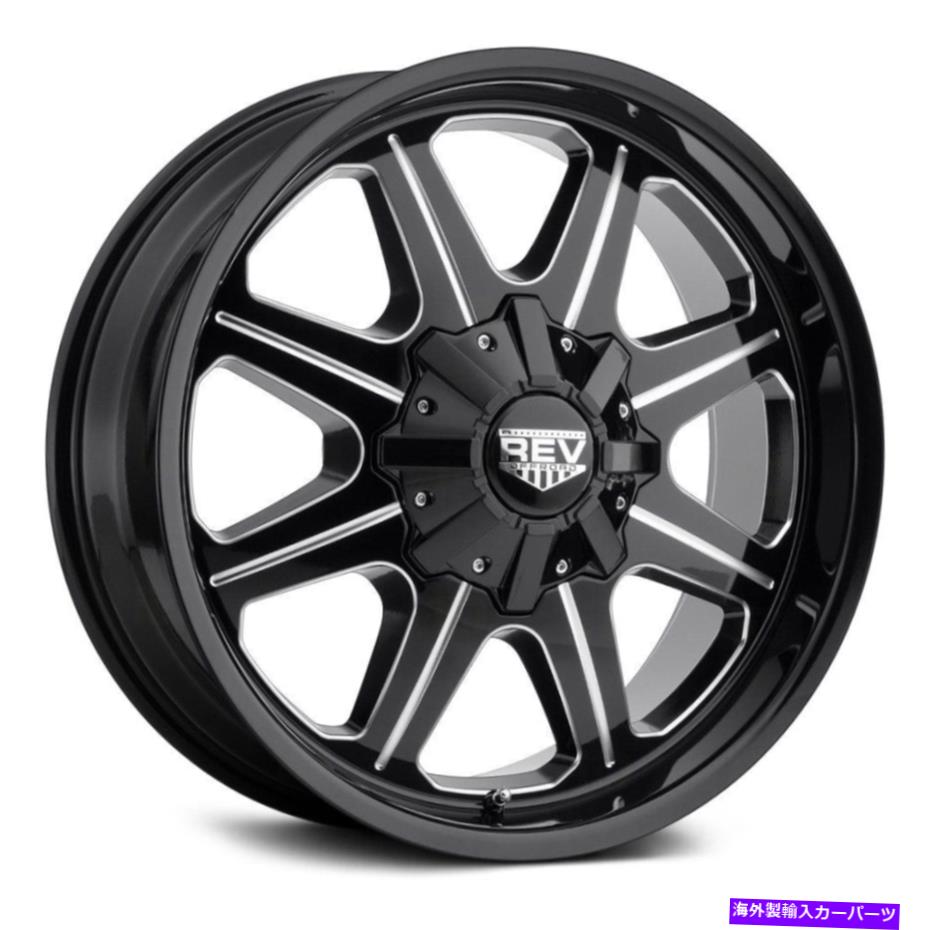 ホイール　４本セット Rev 823ホイール20x9（-12、6x135、87）4のブラックリムセット REV 823 Wheels 20x9 (-12, 6x135, 87) Black Rims Set of 4【並行輸入品】