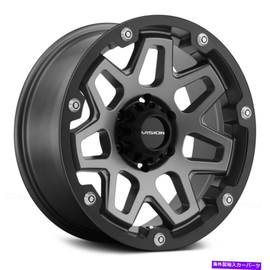 ホイール　４本セット ビジョン416 SE7enホイール17x7（0、5x114.3、83）4のガンメタルリムセット Vision 416 SE7EN Wheels 17x7 (0, 5x114.3, 83) Gunmetal Rims Set of 4【並行輸入品】｜Us Custom Parts Shop USDM