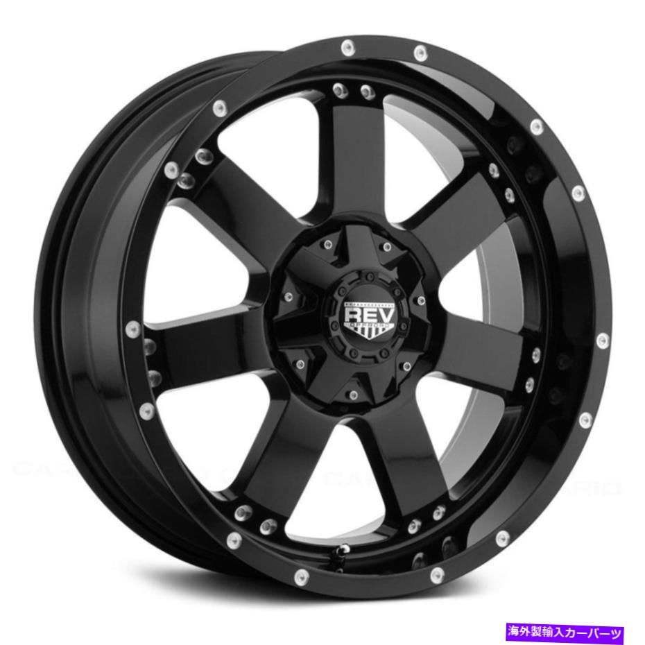 ホイール　４本セット Rev 885ホイール20x9（-12、6x139.7、87）4のブラックリムセット REV 885 Wheels 20x9 (-12, 6x139.7, 87) Black Rims Set of 4【並行輸入品】