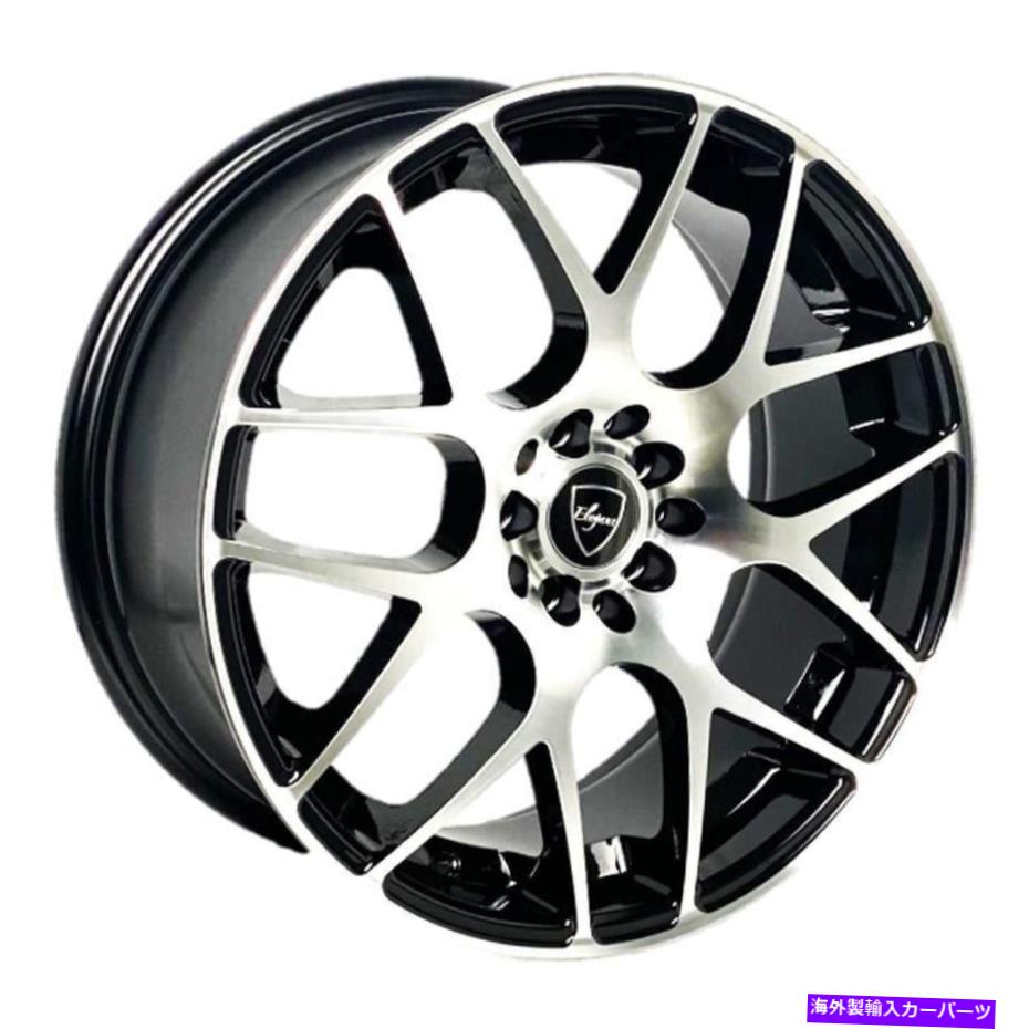 ホイール　４本セット エレガントなE004ホイール18x8（35、5x100、72.6）4のブラックリムセット Elegant E004 Wheels 18x8 (35, 5x100, 72.6) Black Rims Set of 4【並行輸入品】