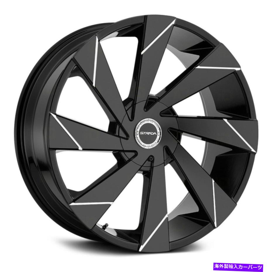 ホイール　４本セット Strada Moto Wheels 20x8.5（35、5x120.65、74.1）グロスリムセット4 Strada MOTO Wheels 20x8.5 (35, 5x120.65, 74.1) Gloss Rims Set of 4【並行輸入品】
