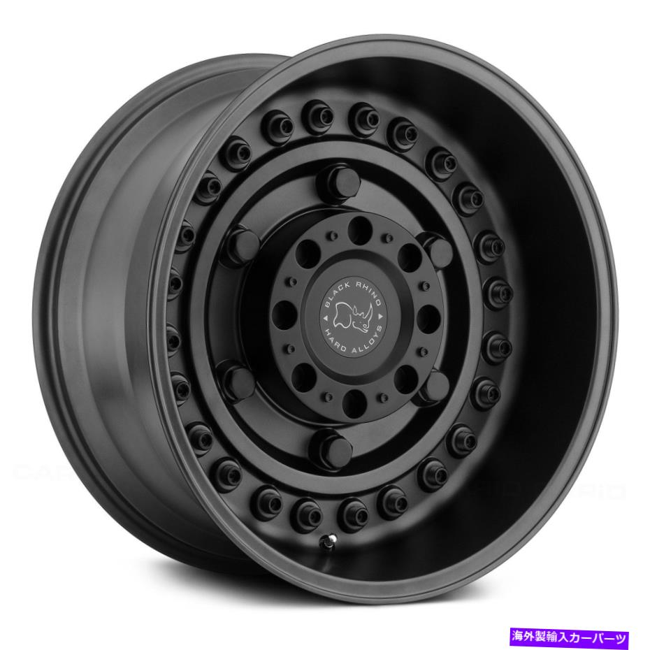 ホイール　４本セット ブラックサイアーモリーホイール16x8（38、5x160、65.07）4のブラックリムセット Black Rhino ARMORY Wheels 16x8 (38, 5x160, 65.07) Black Rims Set of 4【並行輸入品】