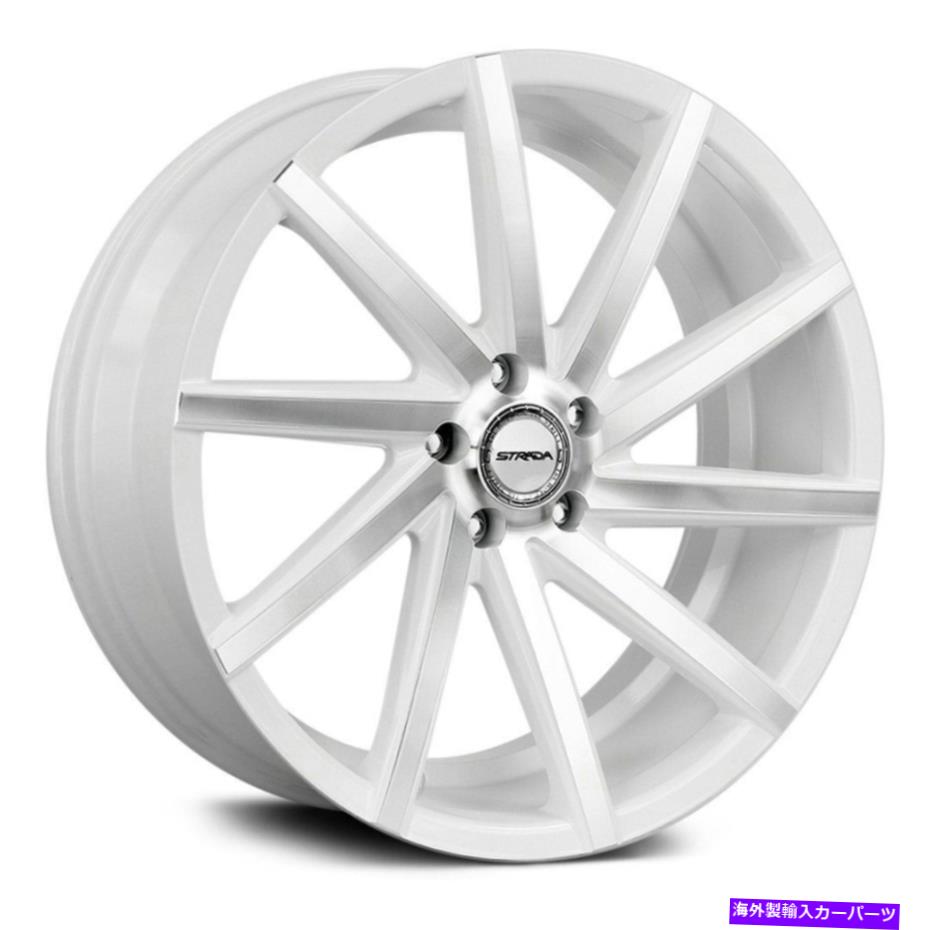 ホイール 4本セット Strada Sega Wheels 20x8.5(35、5x114.3、72.6)4のホワイトリムセット Strada Sega Wheels 20x8.5 (35, 5x114.3, 72.6) White Rims Set of 4【並行輸入品】|Us Custom Parts Shop USDM