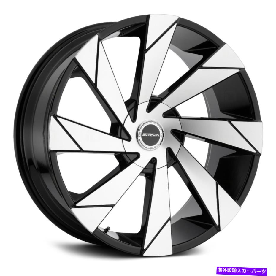 ホイール 4本セット Strada Motoホイール20x8.5(15、5x114.3、74.1)4のブラックリムセット Strada MOTO Wheels 20x8.5 (15, 5x114.3, 74.1) Black Rims Set of 4【並行輸入品】|Us Custom Parts Shop USDM