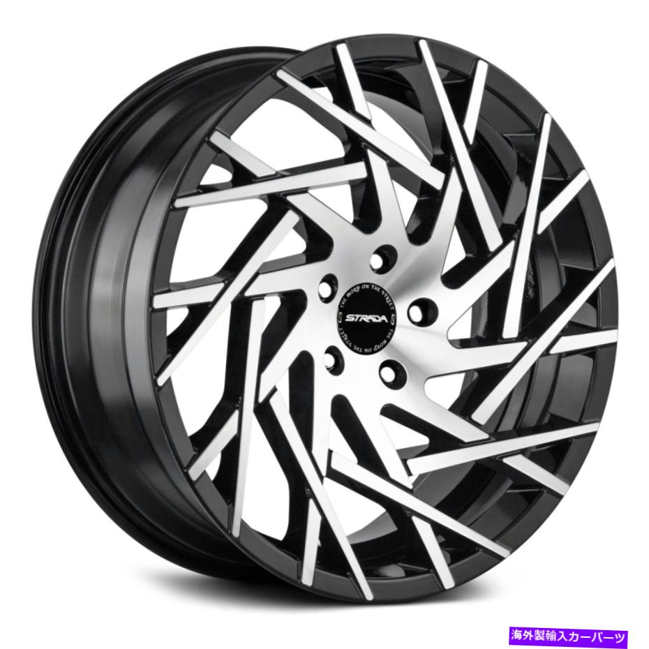 ホイール　４本セット Strada nidoホイール20x8.5（15、5x114.3、72.6）4のブラックリムセット Strada NIDO Wheels 20x8.5 (15, 5x114.3, 72.6) Black Rims Set of 4【並行輸入品】