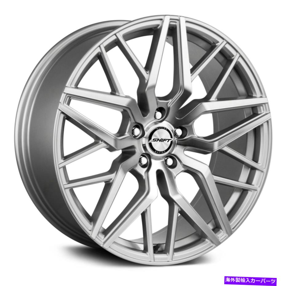 ホイール　４本セット シフトスプリングホイール22x9（25、5x120.65、74.1）4のシルバーリムセット Shift Spring Wheels 22x9 (25, 5x120.65, 74.1) Silver Rims Set of 4【並行輸入品】