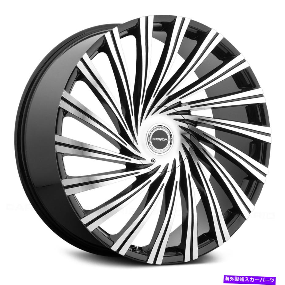 ホイール　４本セット Strada Tornado Wheels 22x9.5（15、5x114.3、74.1）4のブラックリムセット Strada TORNADO Wheels 22x9.5 (15, 5x114.3, 74.1) Black Rims Set of 4【並行輸入品】｜Us Custom Parts Shop USDM
