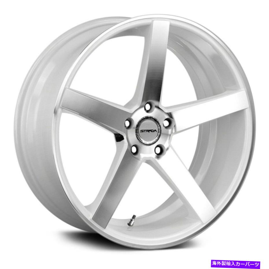 ホイール　４本セット Strada Perfettoホイール20x8.5（35、5x112、72.6）4の白いリムセット Strada PERFETTO Wheels 20x8.5 (35, 5x112, 72.6) White Rims Set of 4【並行輸入品】